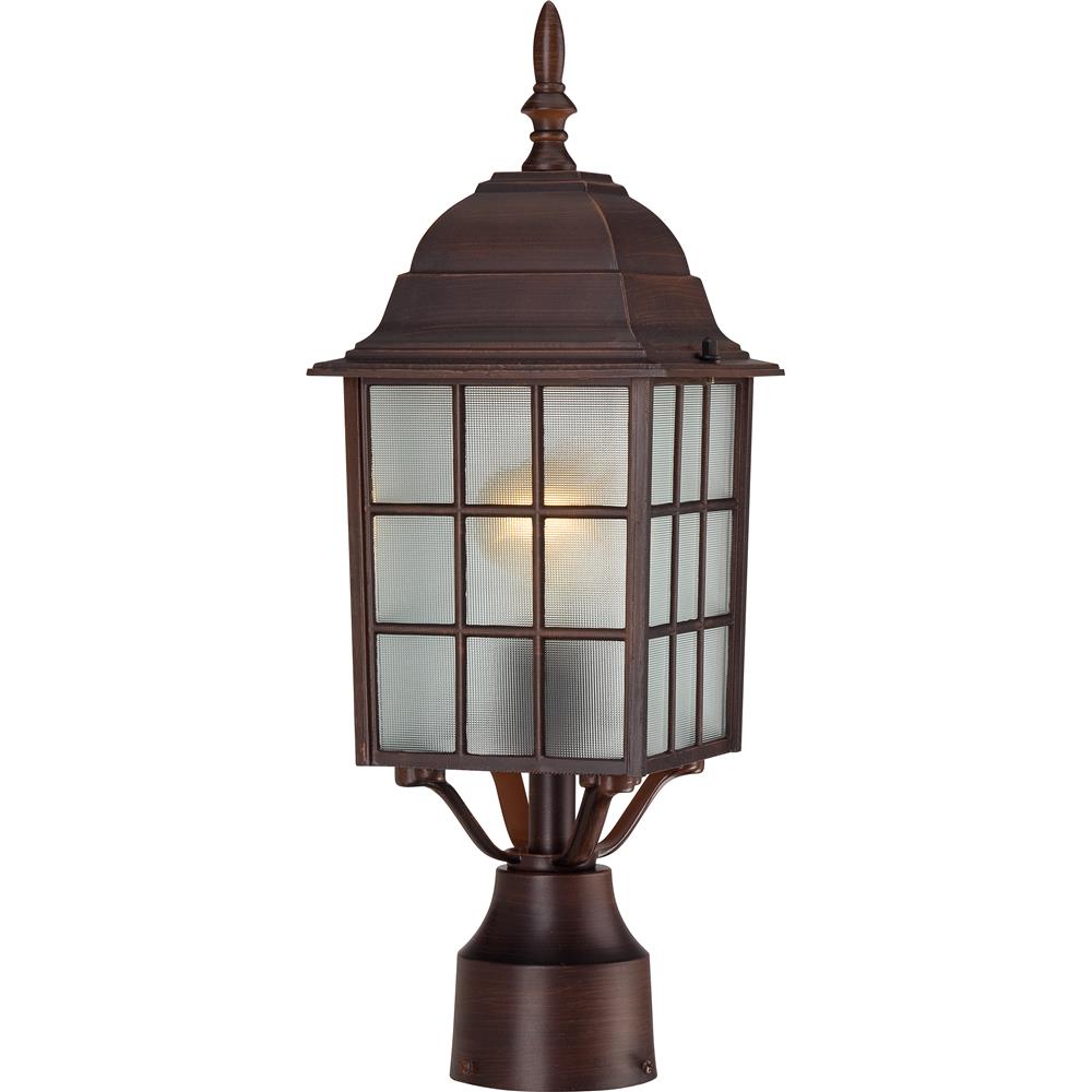 Nuvo Lighting 60/4908  Adams - 1 Light - 17" Outdoor Post with Frosted Glass in Rustic Bronze Finish